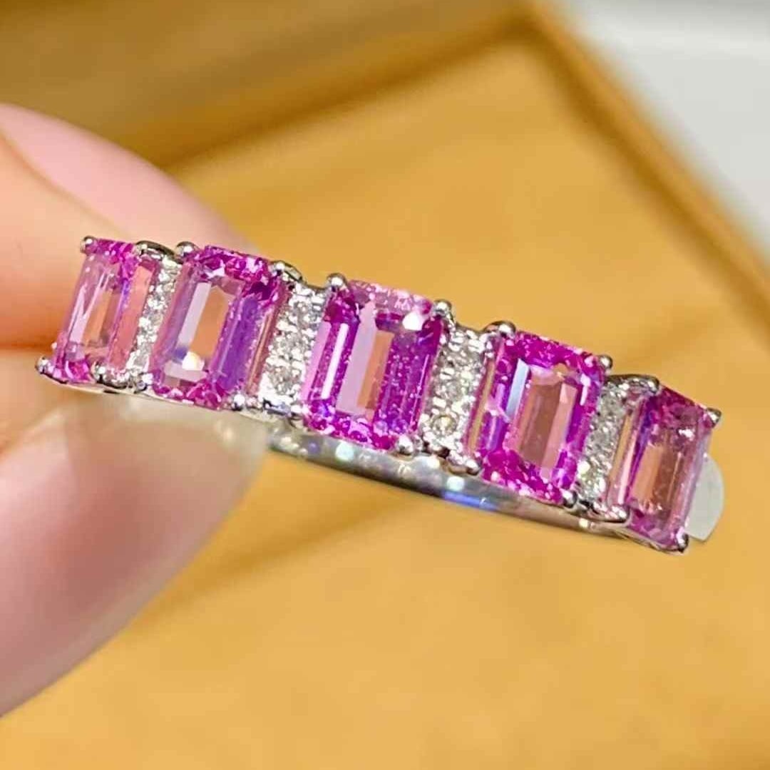 14k Gold 1.6 Ct Natural Padparadscha Sapphire & Diamond Ring - 2