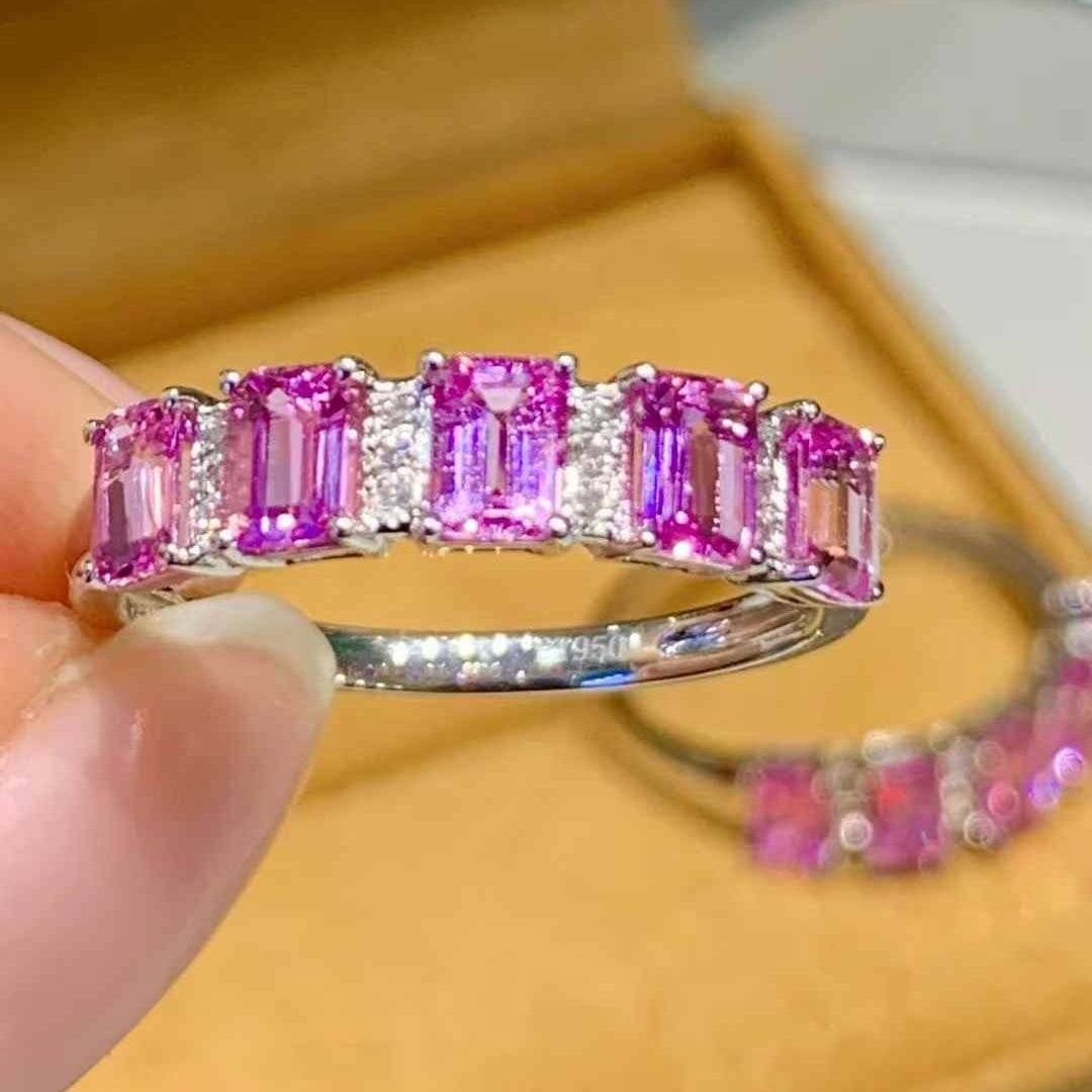 14k Gold 1.6 Ct Natural Padparadscha Sapphire & Diamond Ring - 4