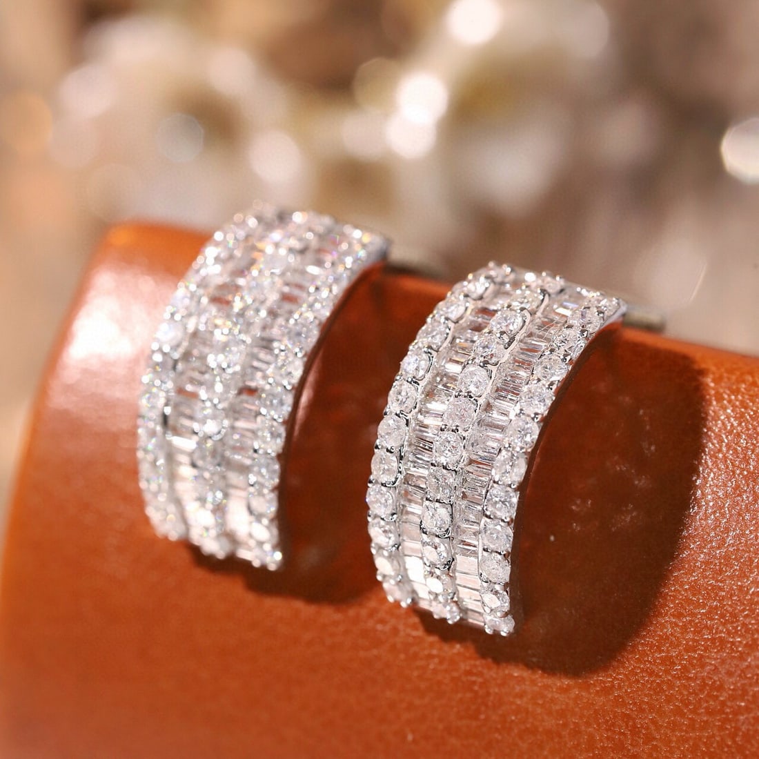 14k Gold 1.7 Ct Natural H Diamond Earrings - 3