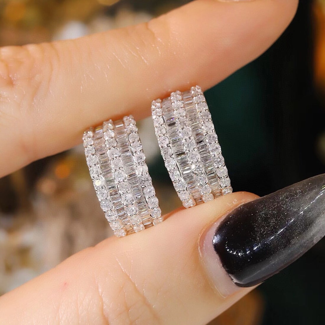 14k Gold 1.7 Ct Natural H Diamond Earrings - 5