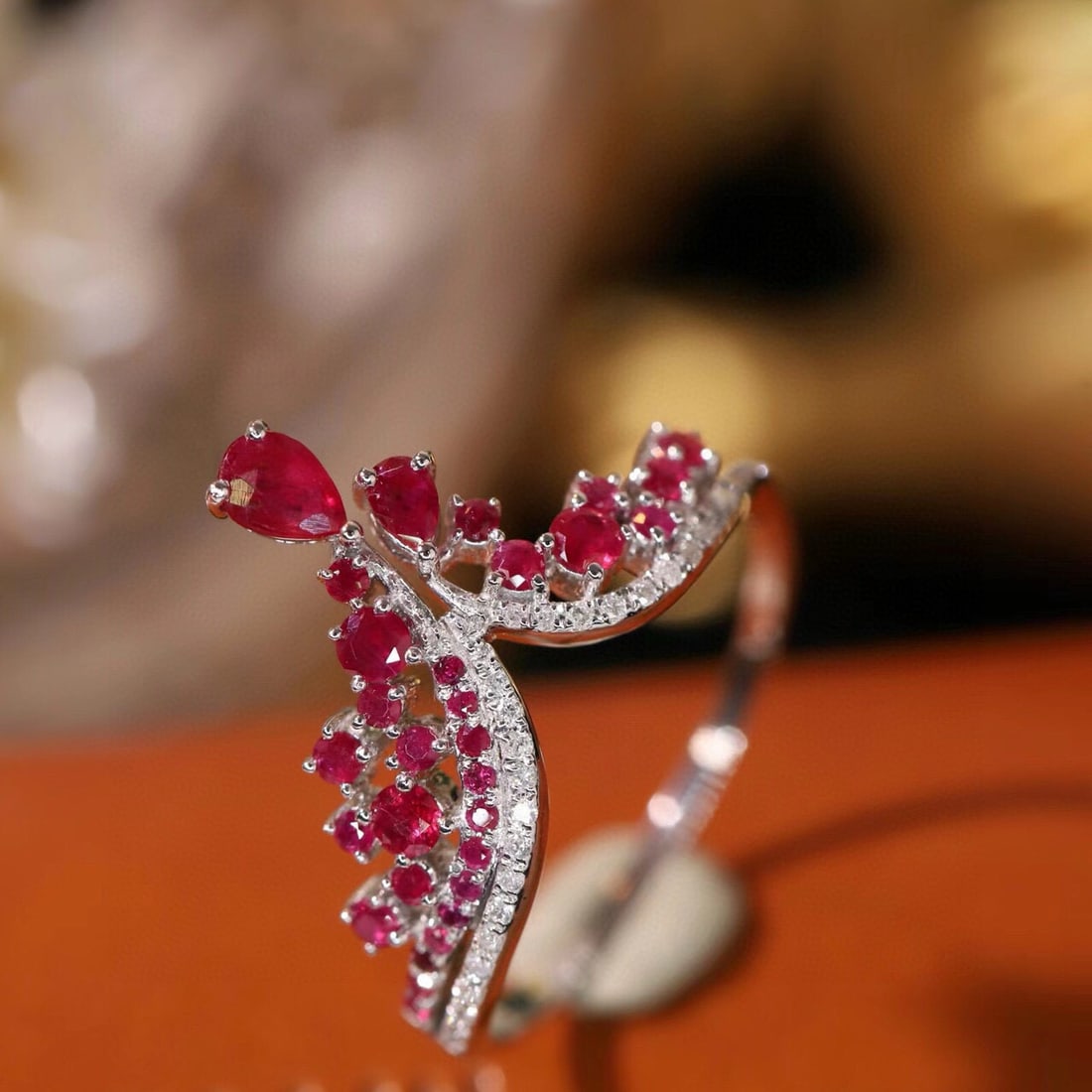 14k Gold 0.85 Ctw Natural Ruby & Diamond Ring - 2