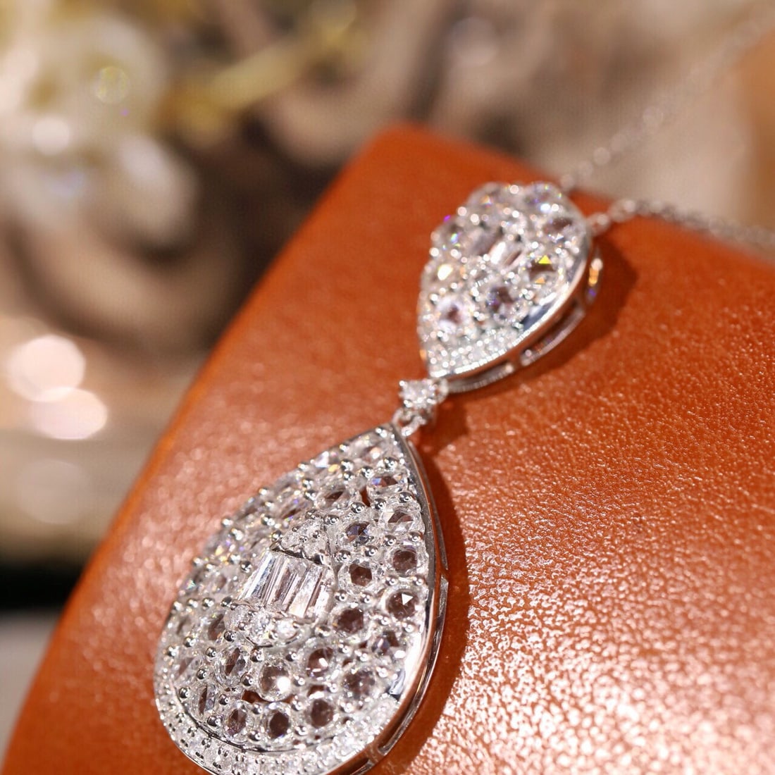 14k Gold 1.4 Ct Natural H Diamond Necklace - 7