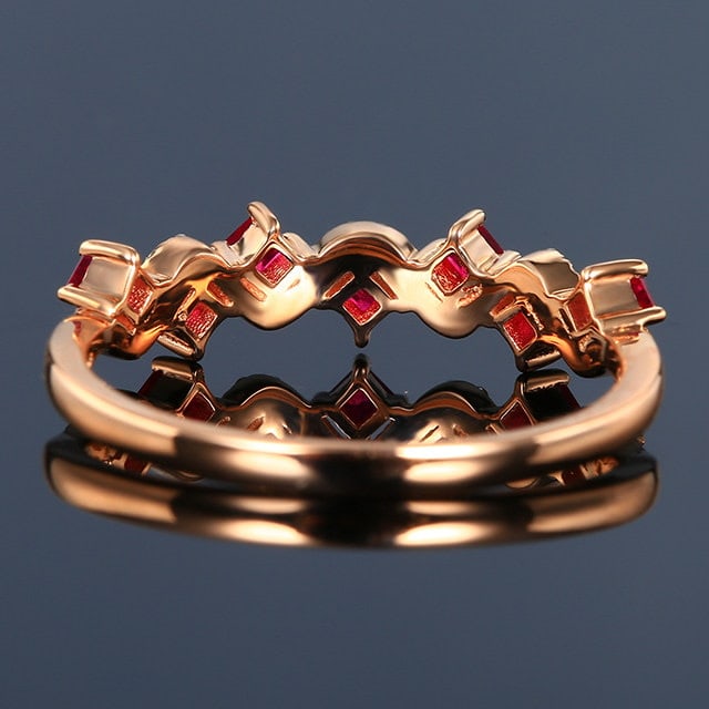 14k Gold 0.47 Ctw Natural Ruby & Diamond Ring - 4