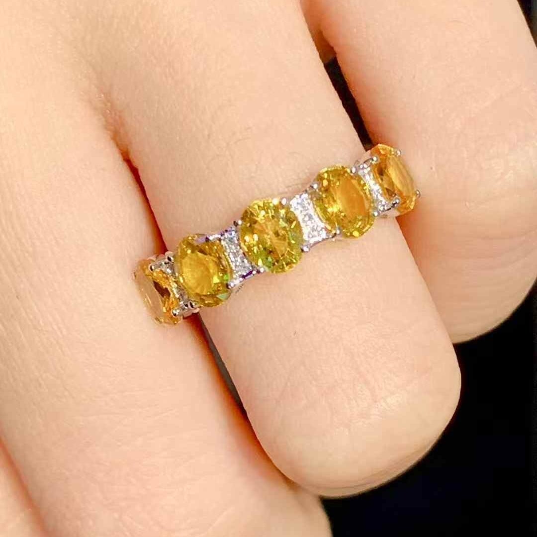 14k Gold 2.3 Ct Natural Sapphire & Diamond Ring - 3