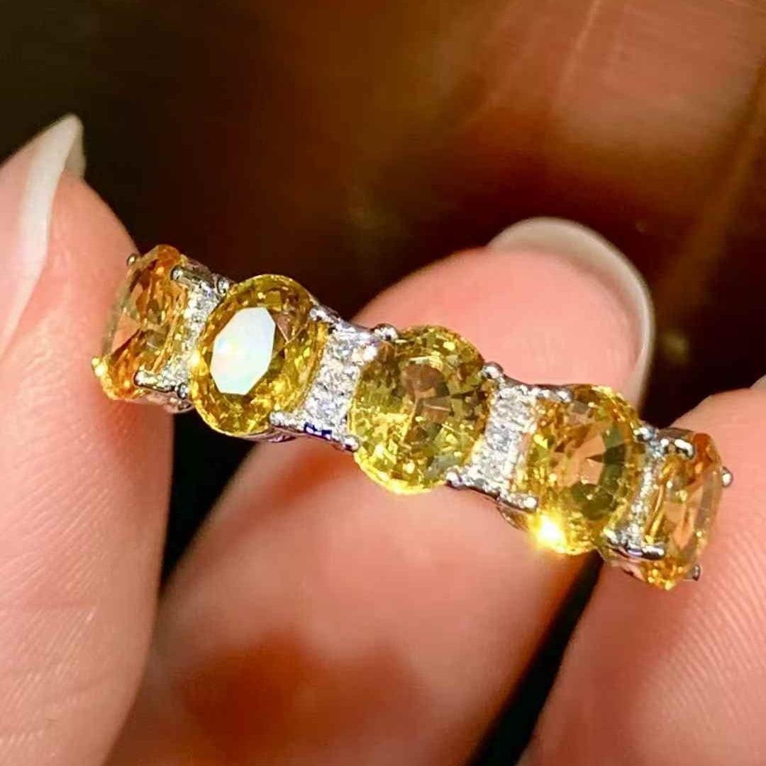 14k Gold 2.3 Ct Natural Sapphire & Diamond Ring - 6