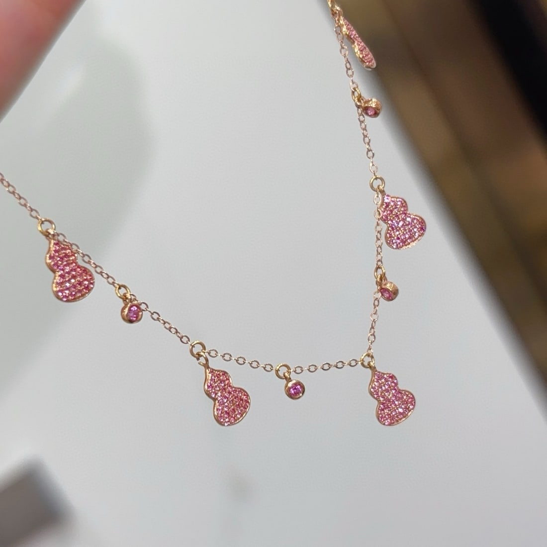 14k Gold 0.58 Ct Natural Sapphire Necklace - 3