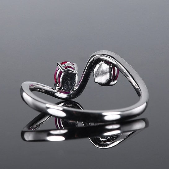 14k Gold 0.71 Ctw Natural Ruby & Diamond Ring - 4