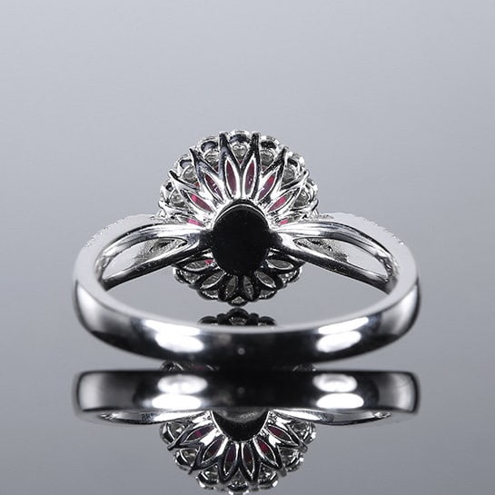 14k Gold 2.50 Ctw Natural Spinel & Diamond Ring - 4