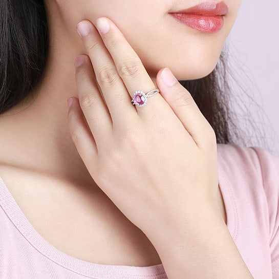 14k Gold 2.50 Ctw Natural Spinel & Diamond Ring - 6