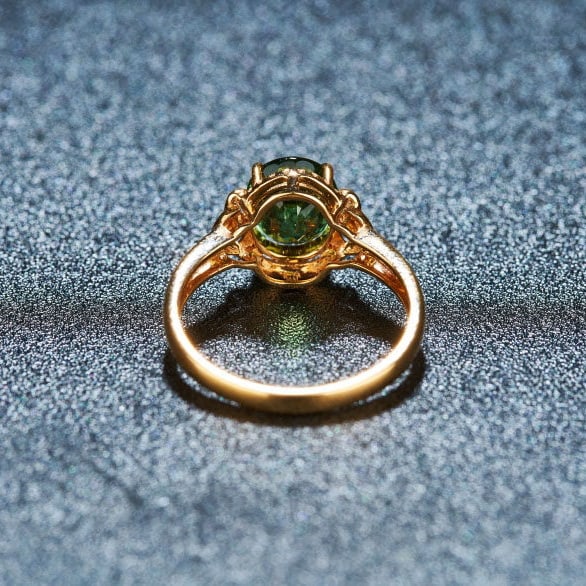 14k Gold 2.05 Ct Natural Tourmaline & Diamond Ring - 4