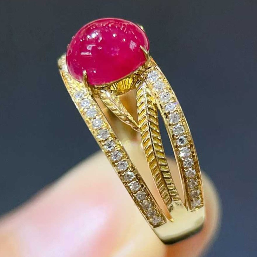 14k Gold 1.87 Ctw Natural Ruby & Diamond Ring - 2