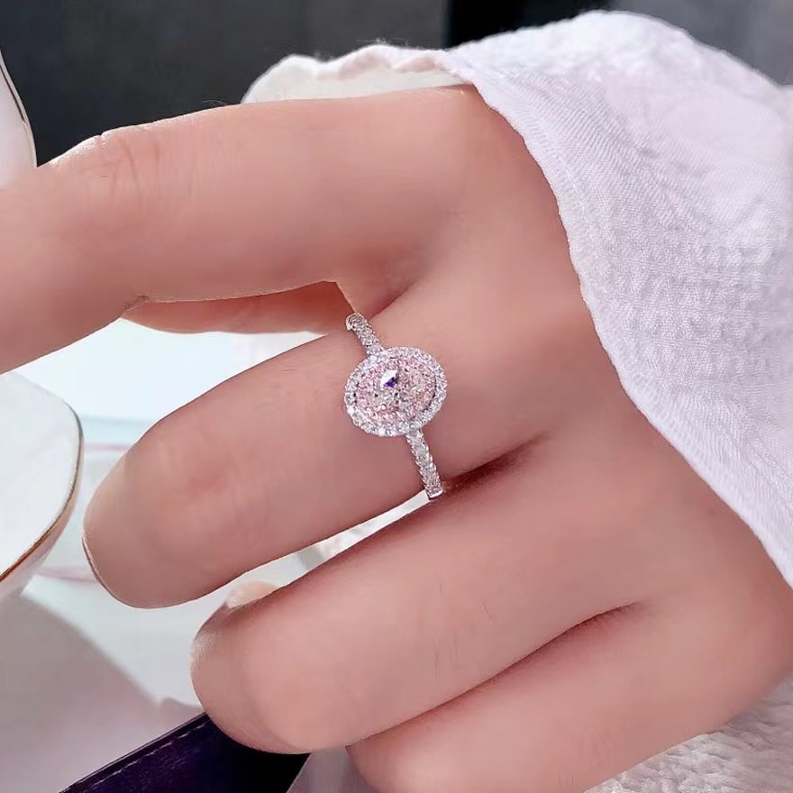 Gia Certified 14k Gold 0.80 Ct Natural H Vs1 Oval Diamond Ring - 7