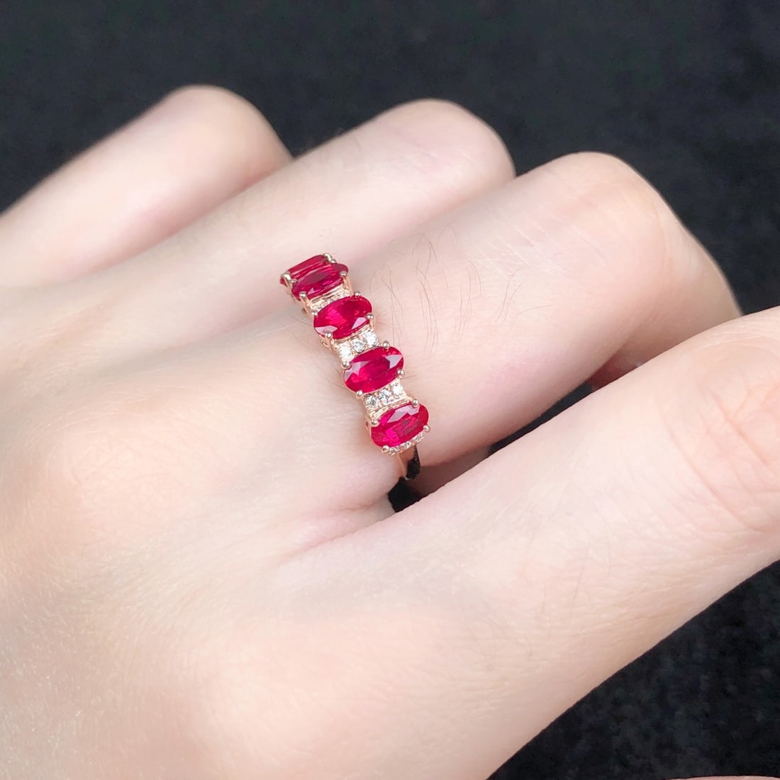 14k Gold 1.29 Ct Natural Ruby & Diamond Ring - 7