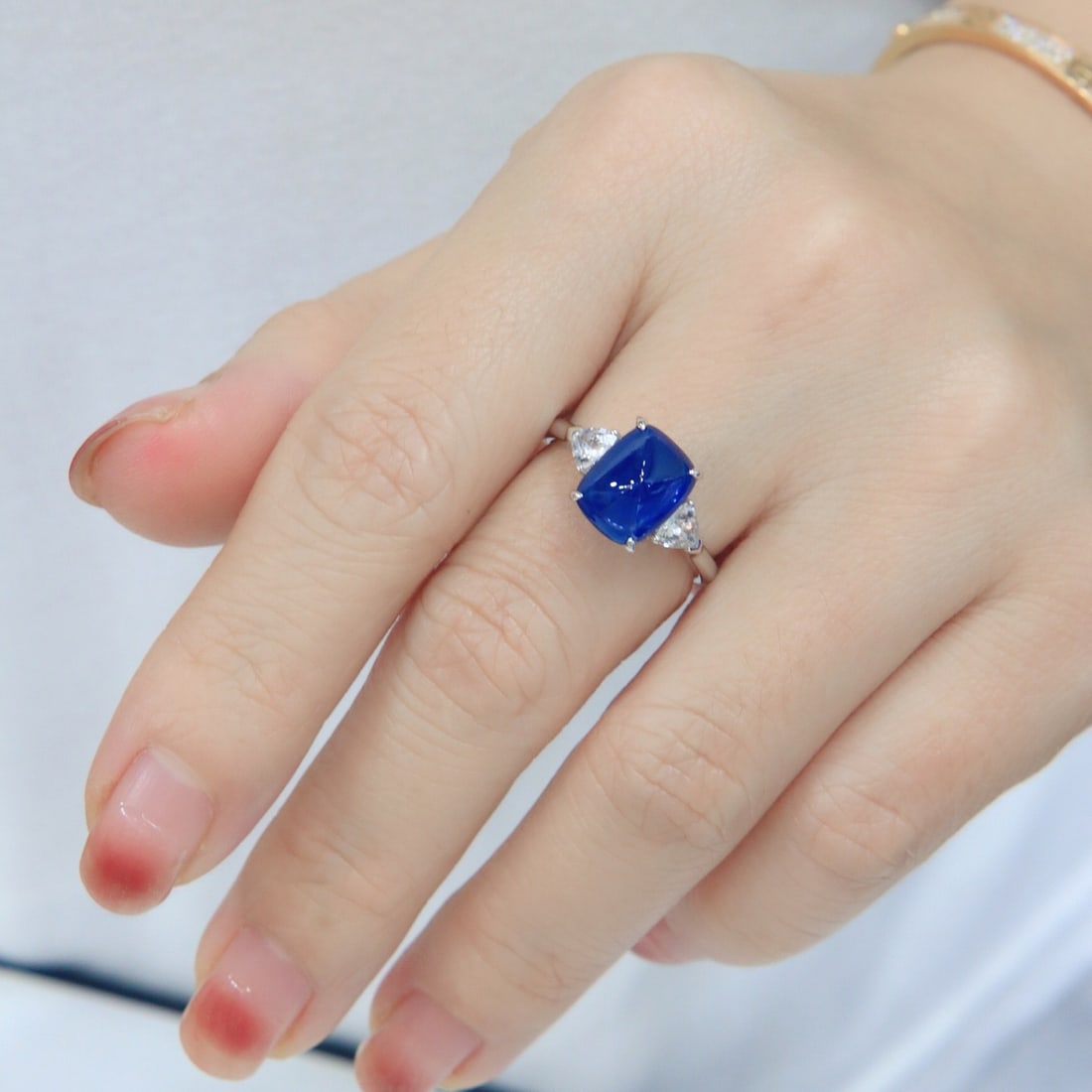 14k Gold 4.48 Ctw Natural Sapphire & Sapphire Ring - 8