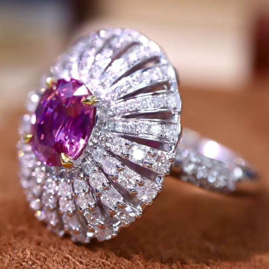 14k Gold 2.59 Ctw Natural Sapphire & Diamond Ring - 5