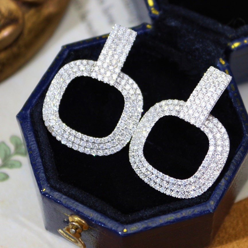 14k Gold 1.65 Ct Natural H Diamond Earrings - 4