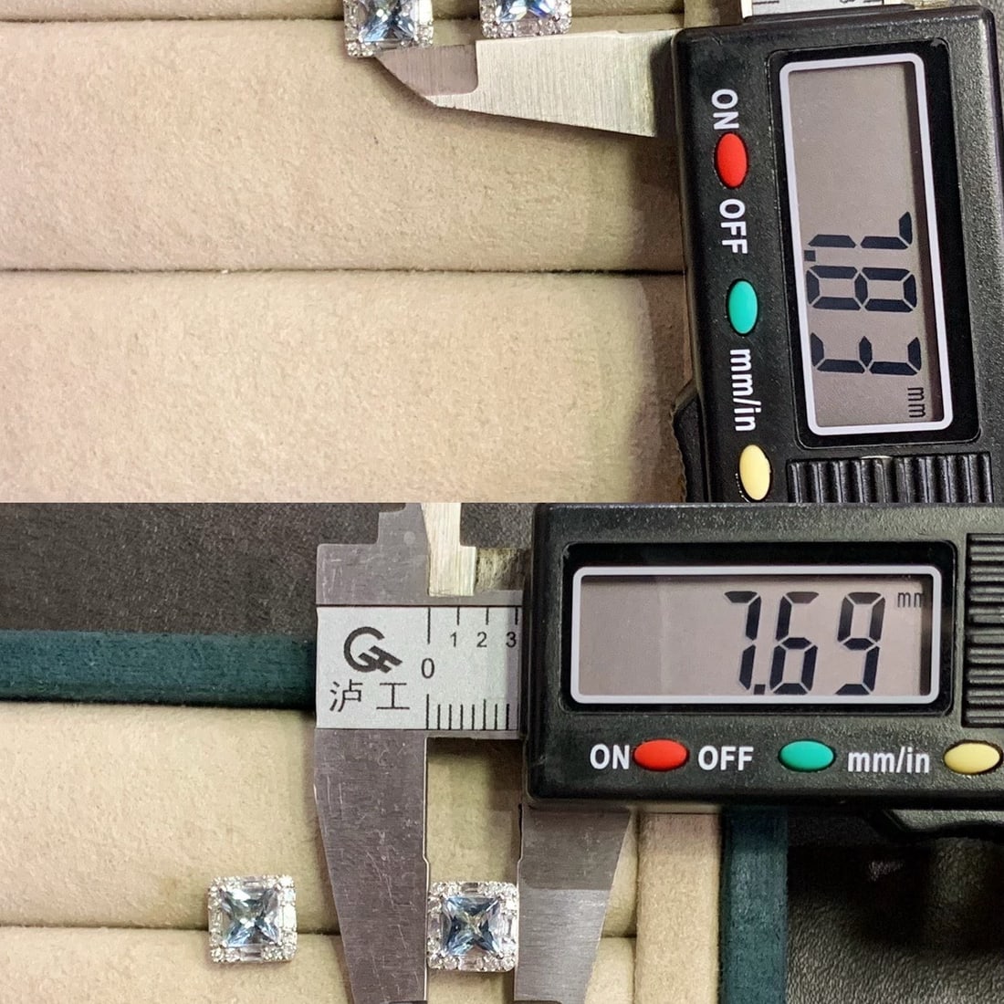 14k Gold 1.45 Ctw Natural Aquamarine & Diamond Earrings - 5