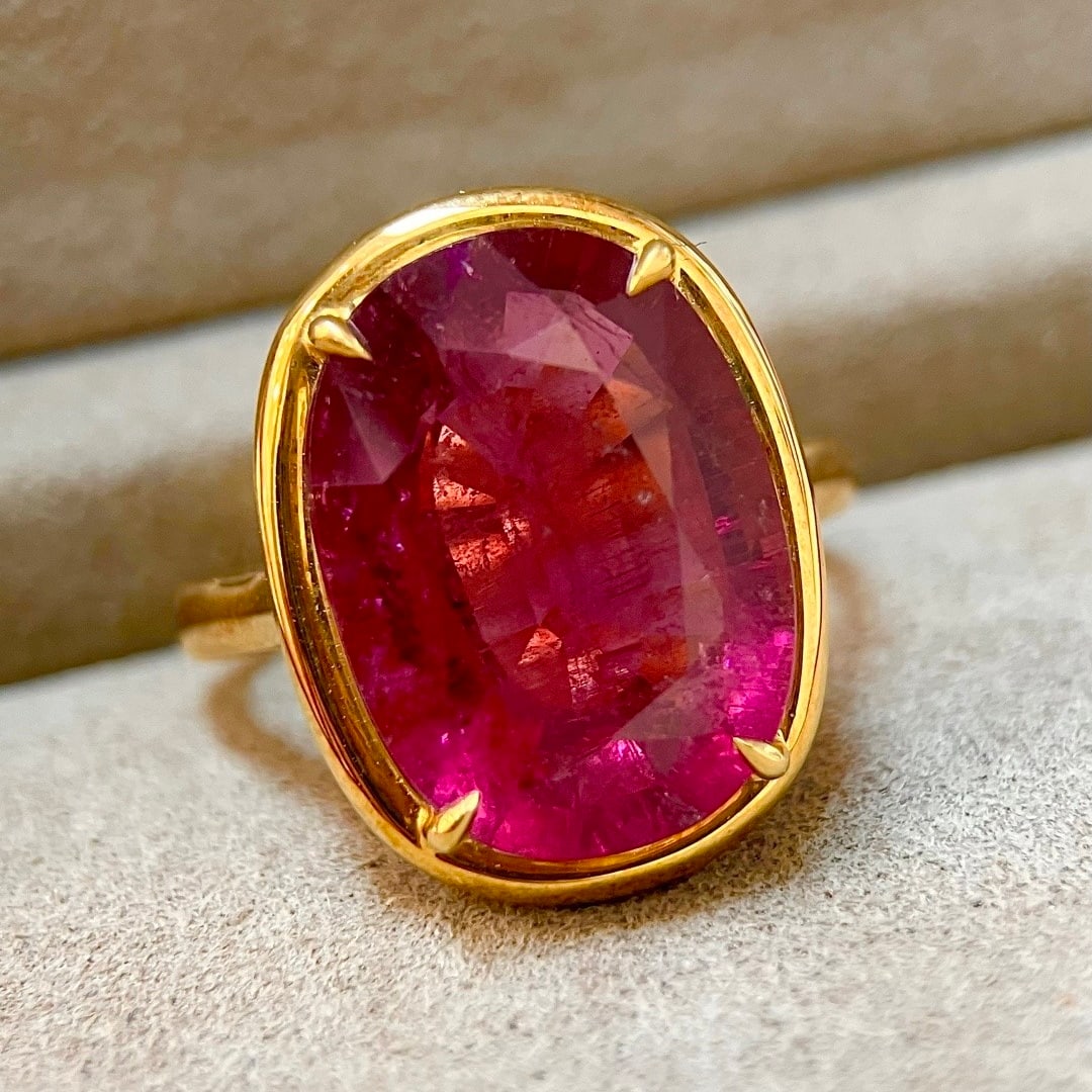 14k Gold 7.5 Ct Natural Tourmaline Ring - 2