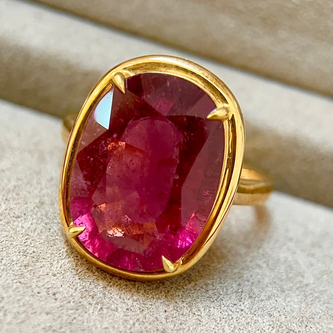14k Gold 7.5 Ct Natural Tourmaline Ring - 3