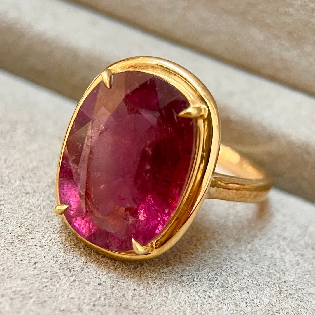 14k Gold 7.5 Ct Natural Tourmaline Ring - 4