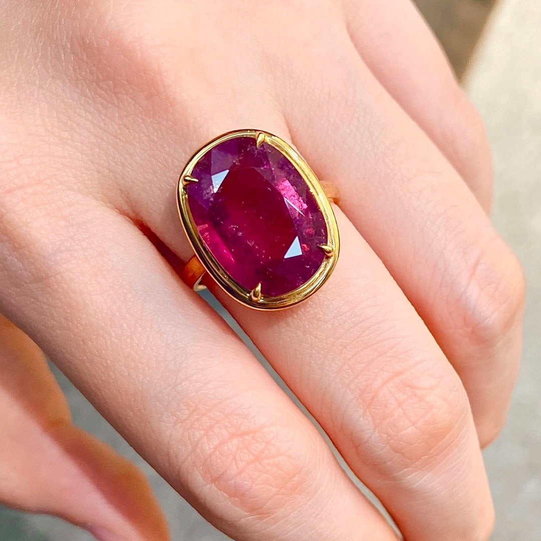 14k Gold 7.5 Ct Natural Tourmaline Ring - 5