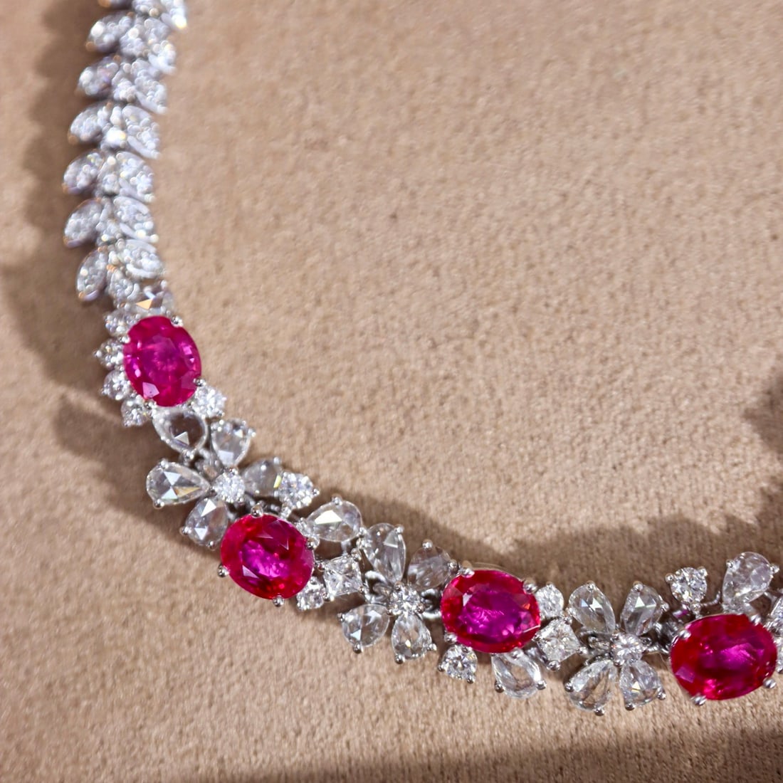 14k Gold 6.25 Ctw Natural Ruby & Diamond Bracelet - 8