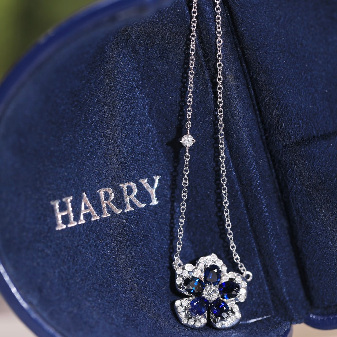 14k Gold 1.44 Ctw Natural Sapphire & Diamond Necklace - 7