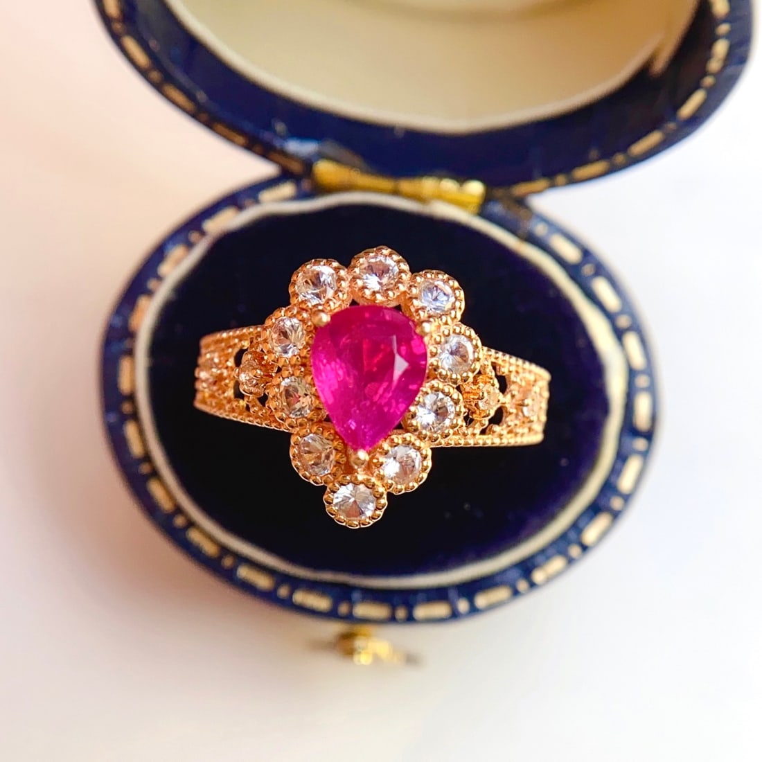 14k Gold 1.25 Ct Natural Ruby & Sapphire Ring - 2