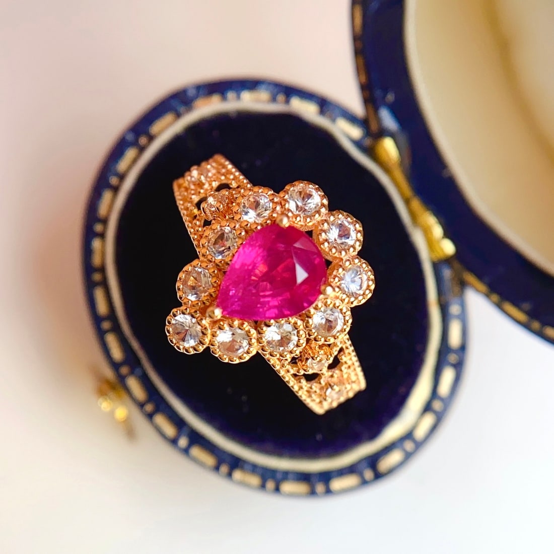 14k Gold 1.25 Ct Natural Ruby & Sapphire Ring - 3