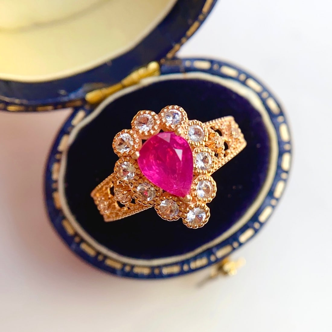 14k Gold 1.25 Ct Natural Ruby & Sapphire Ring - 4