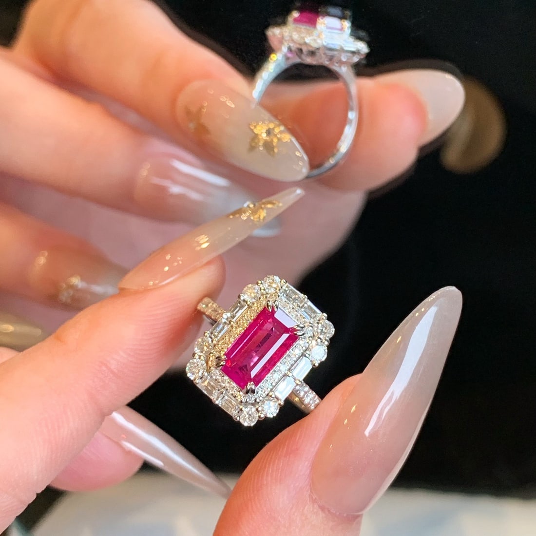 14k Gold 3.10 Ctw Natural Ruby & Diamond Ring - 7