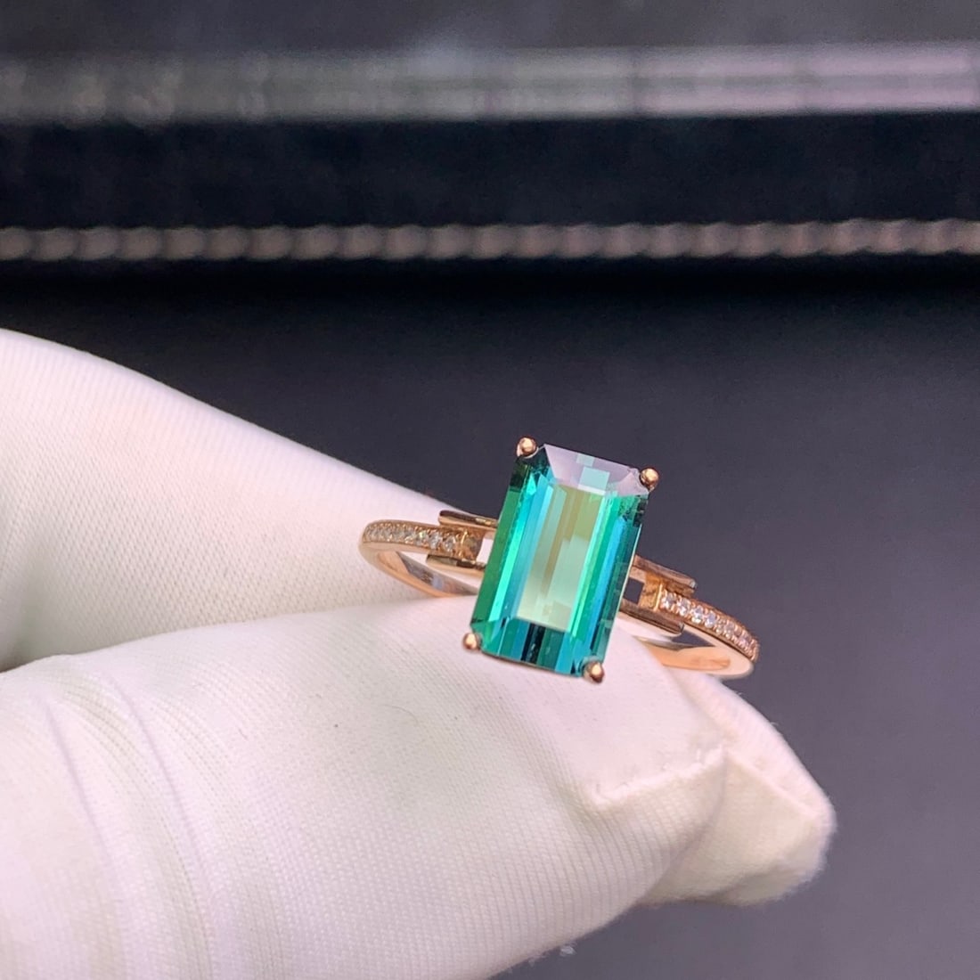 14k Gold 1.98 Ct Natural Tourmaline & Diamond Ring - 4