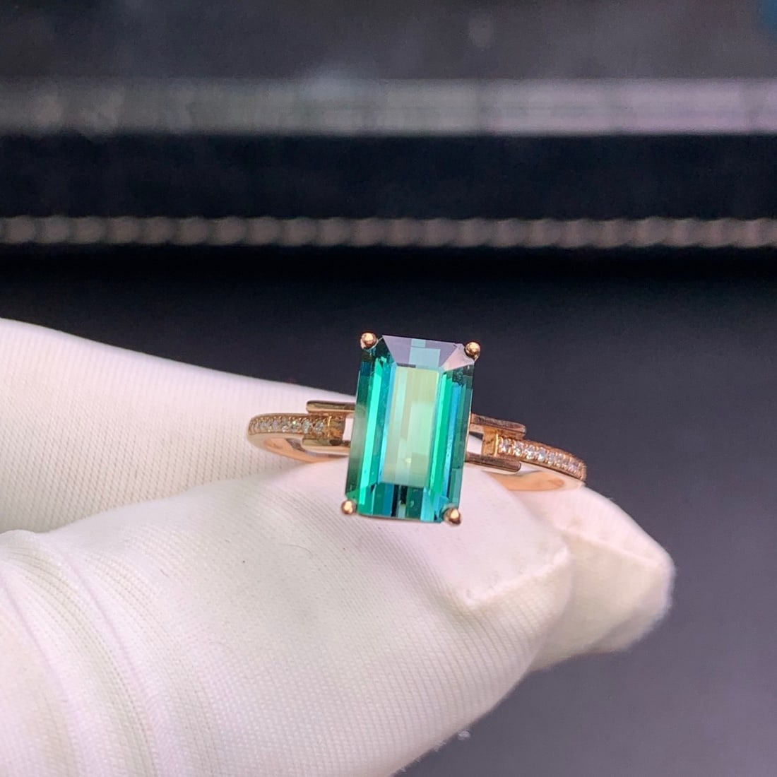 14k Gold 1.98 Ct Natural Tourmaline & Diamond Ring - 6