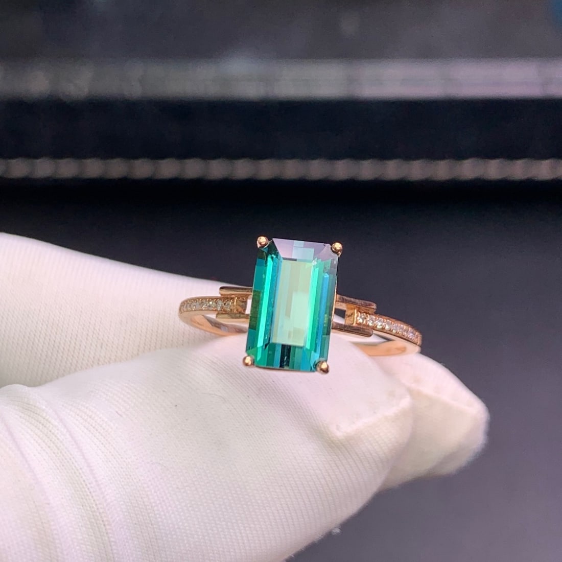 14k Gold 1.98 Ct Natural Tourmaline & Diamond Ring - 7