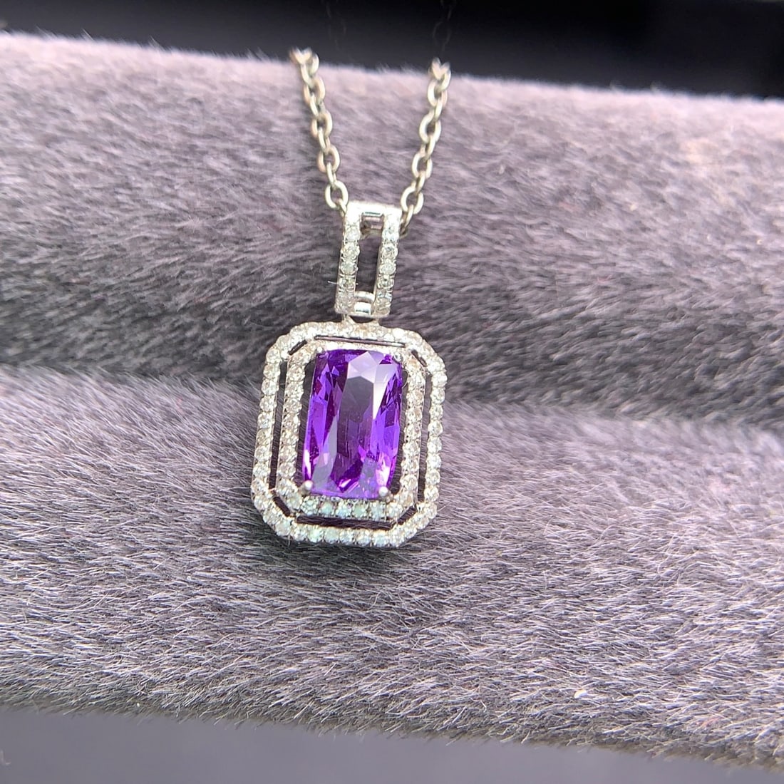 14k Gold 1.04 Ct Natural Sapphire & Diamond Pendant( Without Chain ) - 4