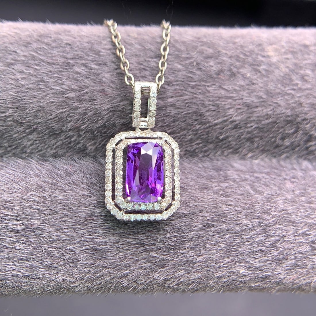 14k Gold 1.04 Ct Natural Sapphire & Diamond Pendant( Without Chain ) - 5