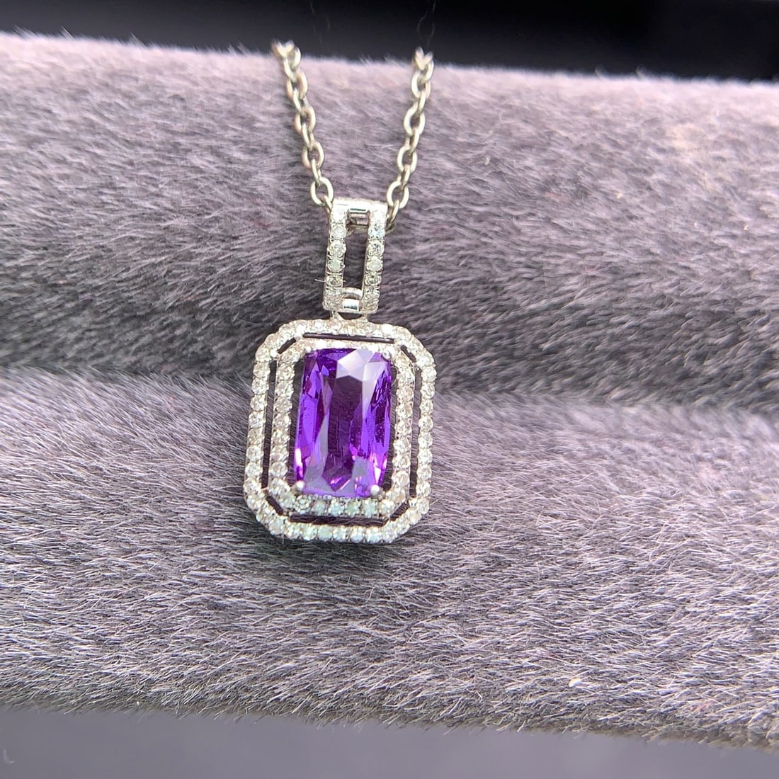 14k Gold 1.04 Ct Natural Sapphire & Diamond Pendant( Without Chain ) - 7