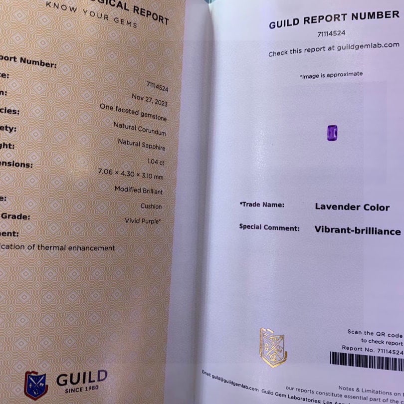 14k Gold 1.04 Ct Natural Sapphire & Diamond Pendant( Without Chain ) - 8