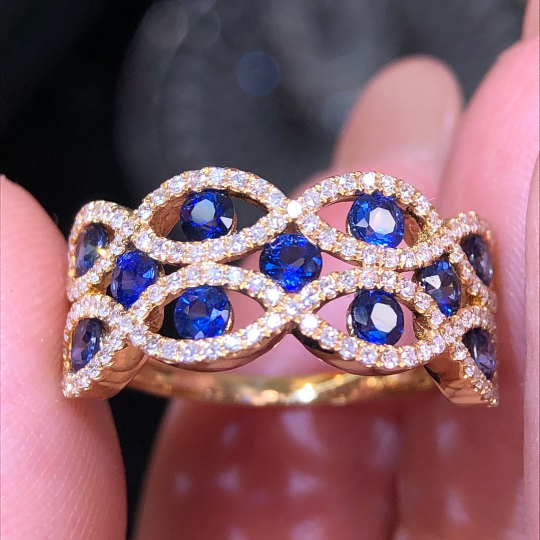 14k Gold 1.61 Ctw Natural Sapphire & Diamond Ring - 2