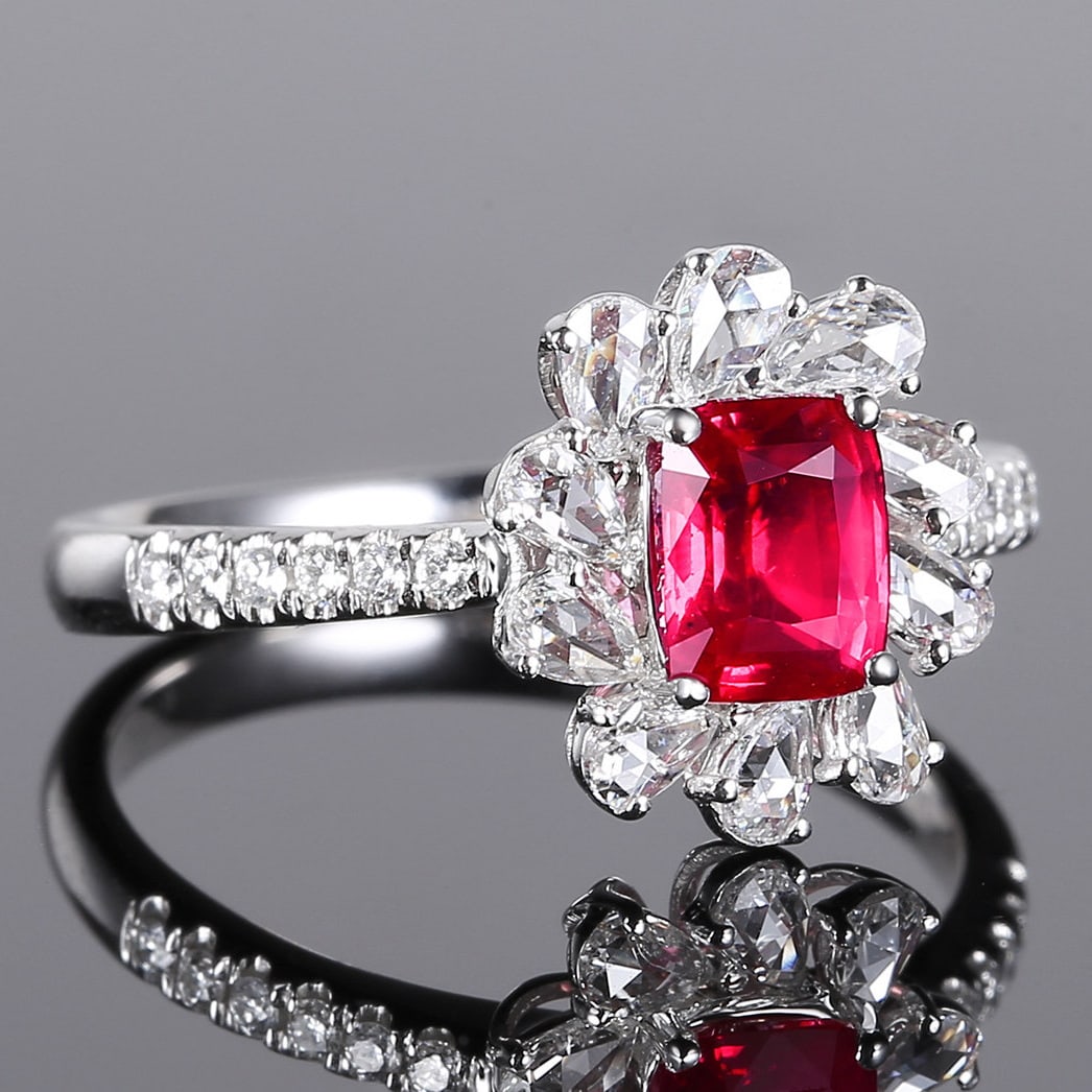 14k Gold 1.52 Ctw Natural Ruby & Diamond Ring - 3