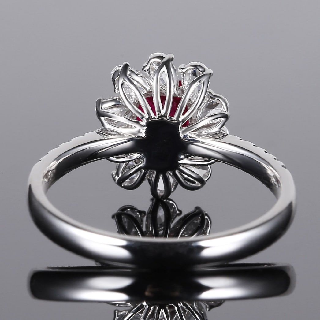 14k Gold 1.52 Ctw Natural Ruby & Diamond Ring - 4