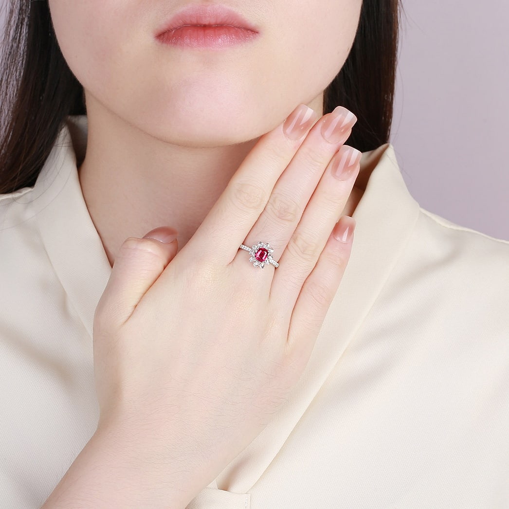 14k Gold 1.52 Ctw Natural Ruby & Diamond Ring - 5