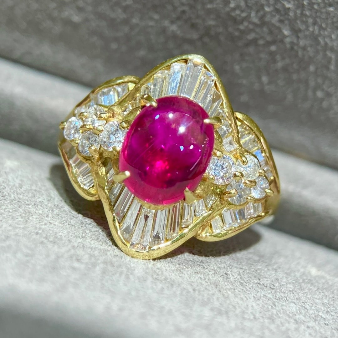 14k Gold 3.19 Ctw Natural Ruby & Diamond Ring - 4