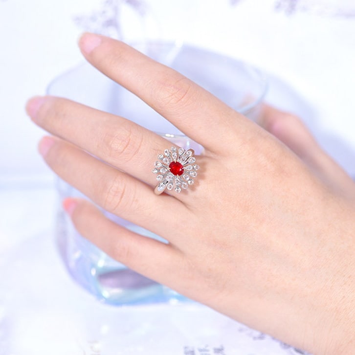 14k Gold 1.03 Ctw Natural Ruby & Diamond Ring - 8