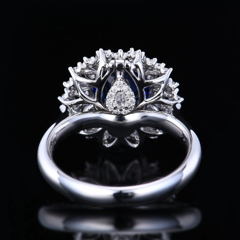 14k Gold 2.48 Ctw Natural Sapphire & Diamond Ring/pendant( Without Chain ) - 4