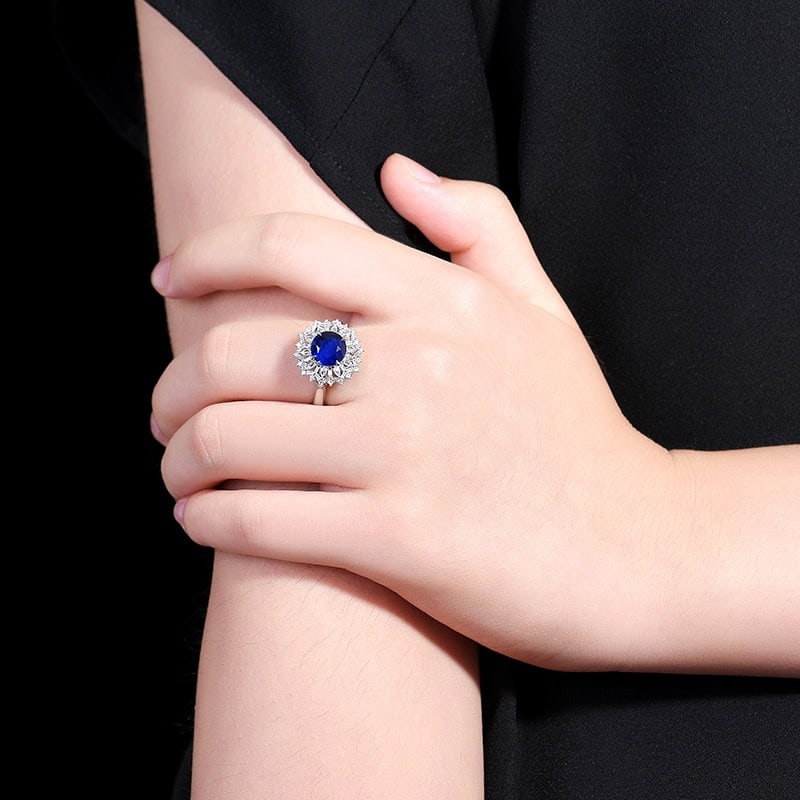 14k Gold 2.48 Ctw Natural Sapphire & Diamond Ring/pendant( Without Chain ) - 5