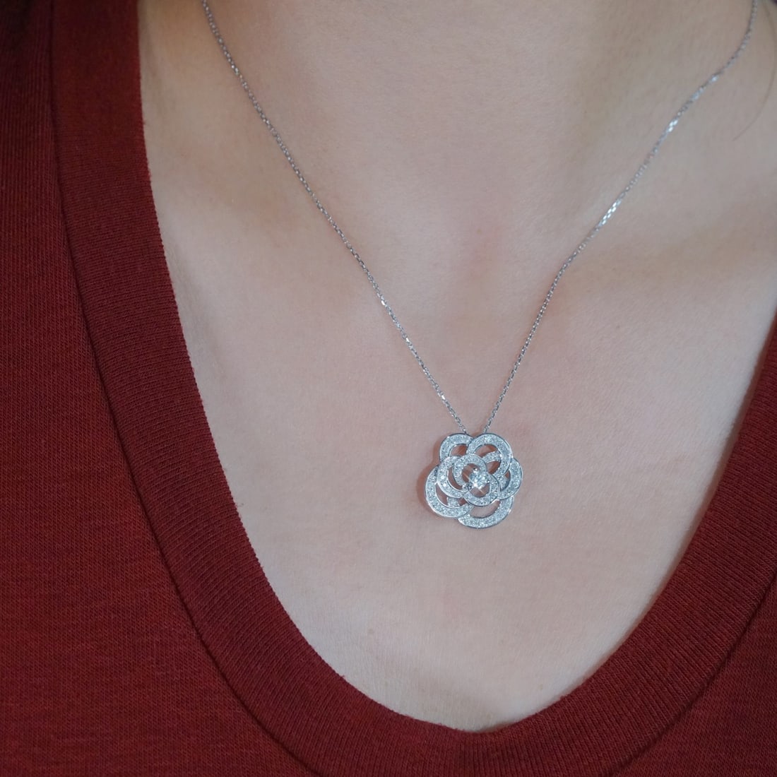 14k Gold 0.65 Ctw Natural H Diamond Necklace - 4