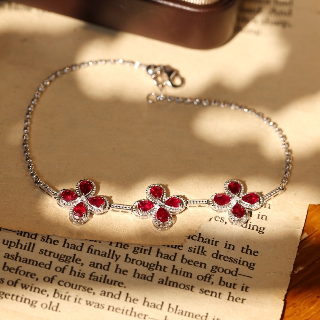 14k Gold 2.35 Ctw Natural Ruby & Diamond Bracelet - 2