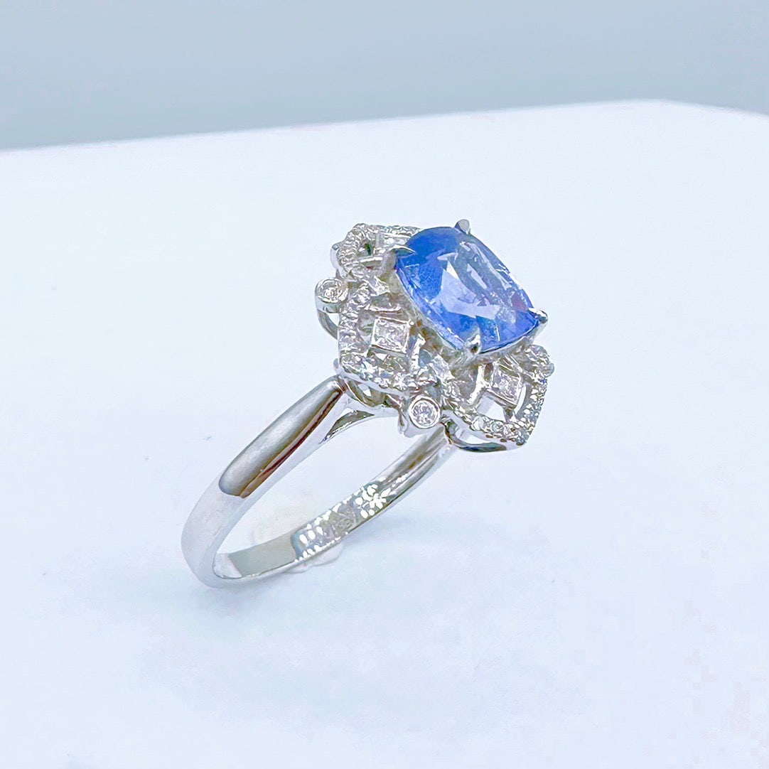 14k Gold 1.32 Ctw Natural Sapphire & Diamond Ring/pendant( Without Chain ) - 3