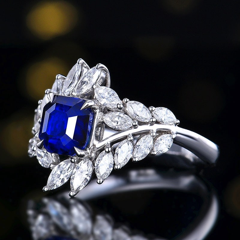 14k Gold 2.87 Ctw Natural Sapphire & Diamond Ring - 2